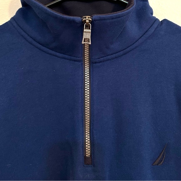 NWT Nautica Navy Pullover Sweatshirt With Zipper Men’s Large - Picture 12 of 12